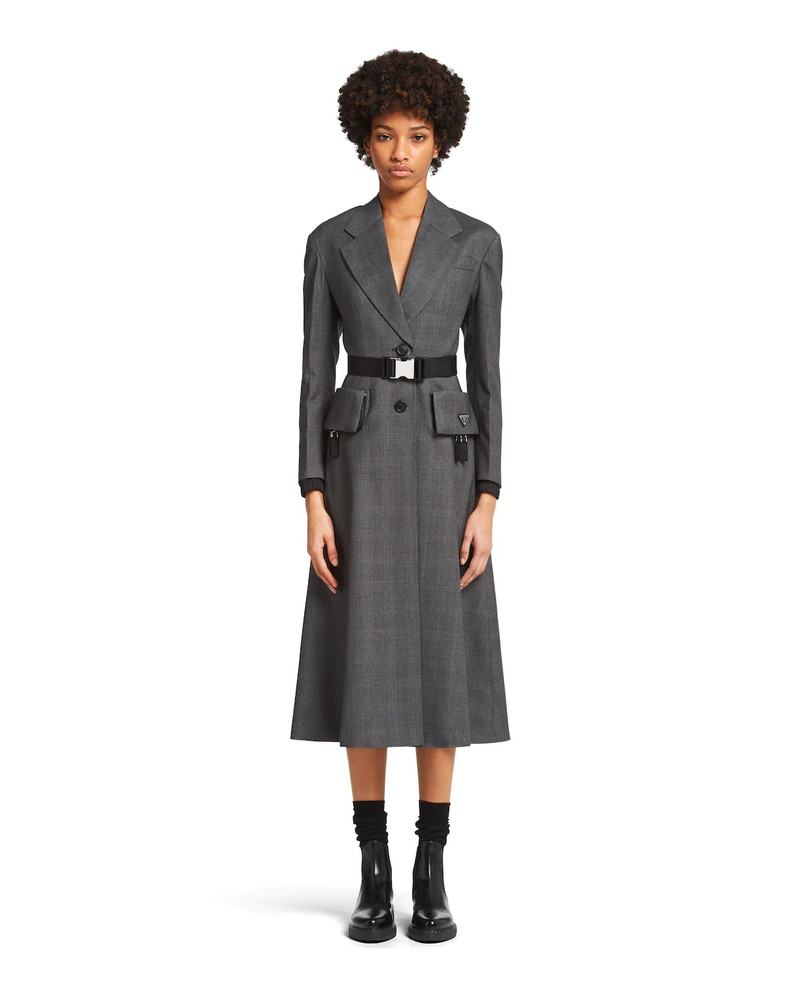 Prada Single-breasted Prince of Wales check coat outlook