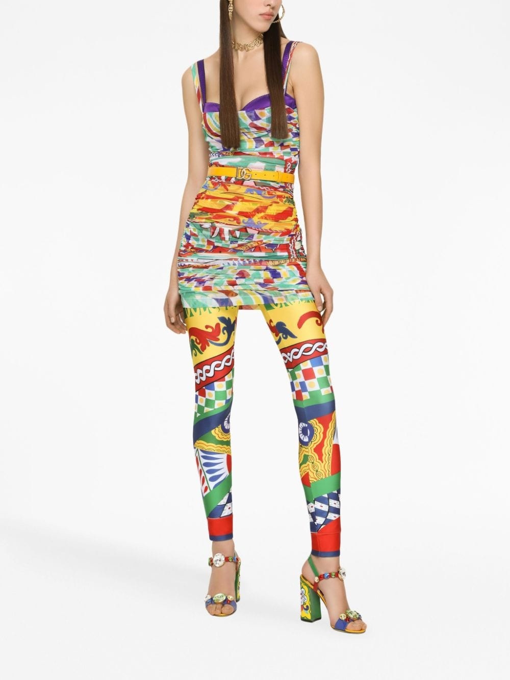 graphic-print gathered-detail dress - 2