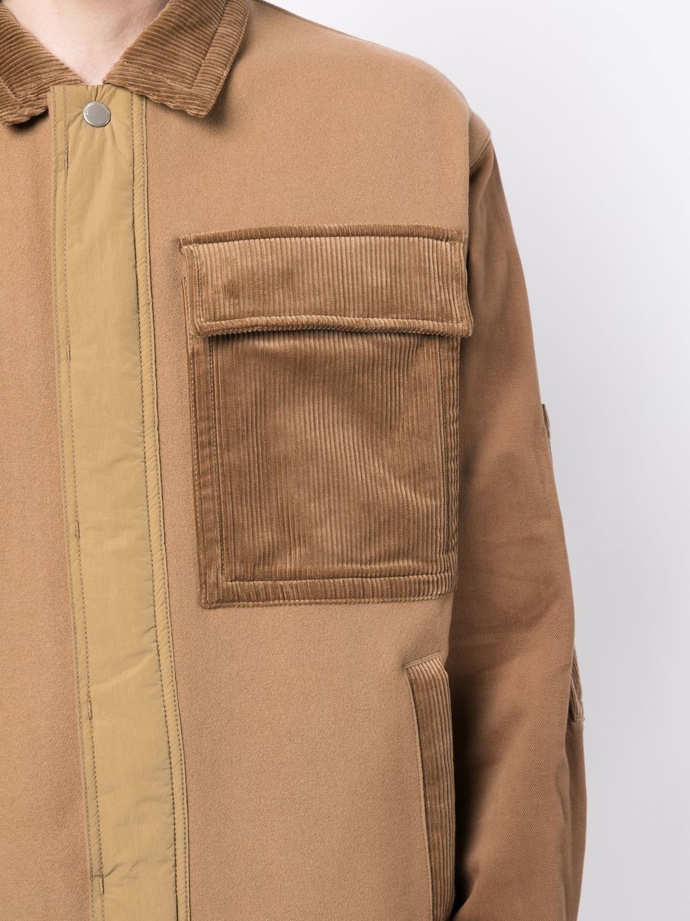 corduroy-detail shirt jacket - 5