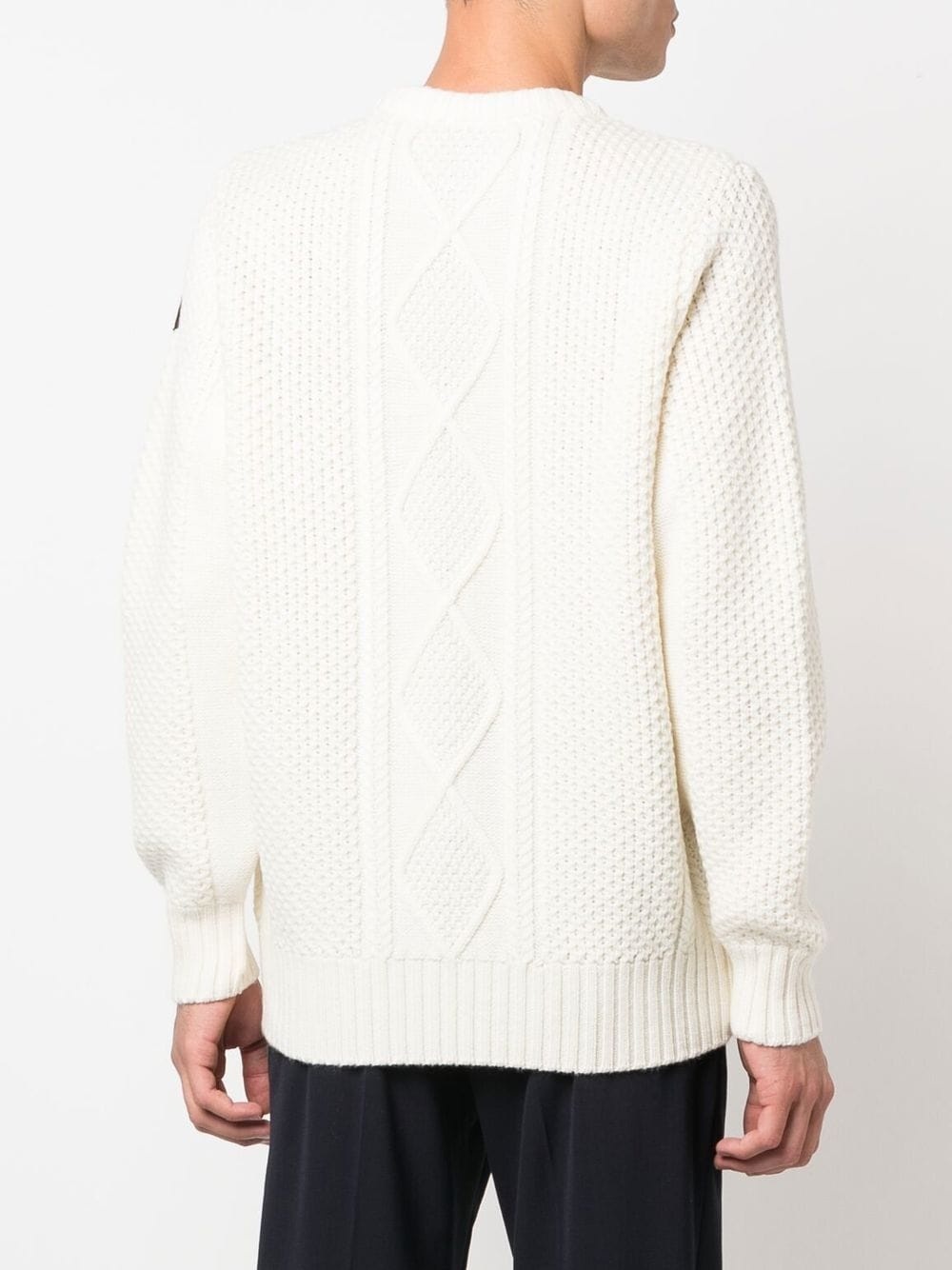 cable-knit long-sleeved jumper - 4