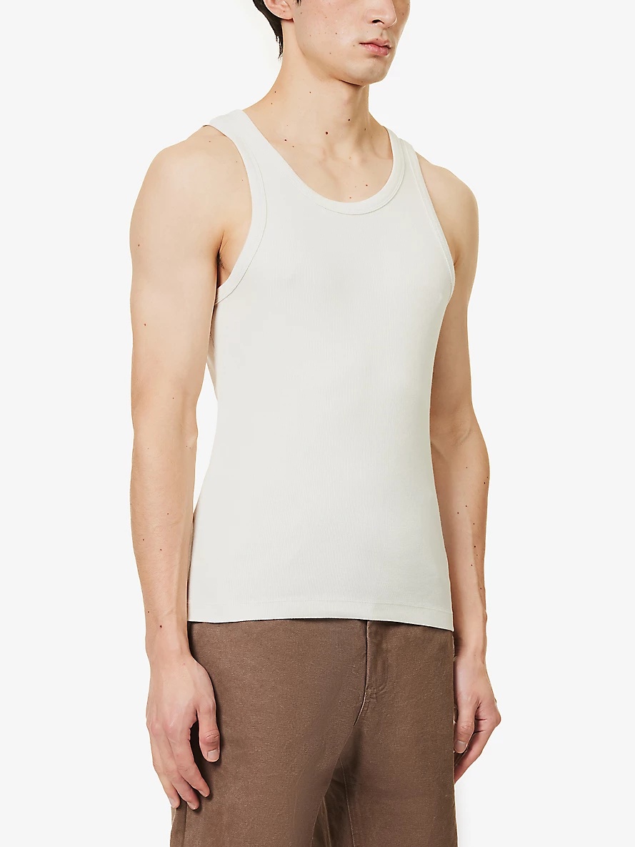 Scoop-neck regular-fit stretch-organic cotton top - 3