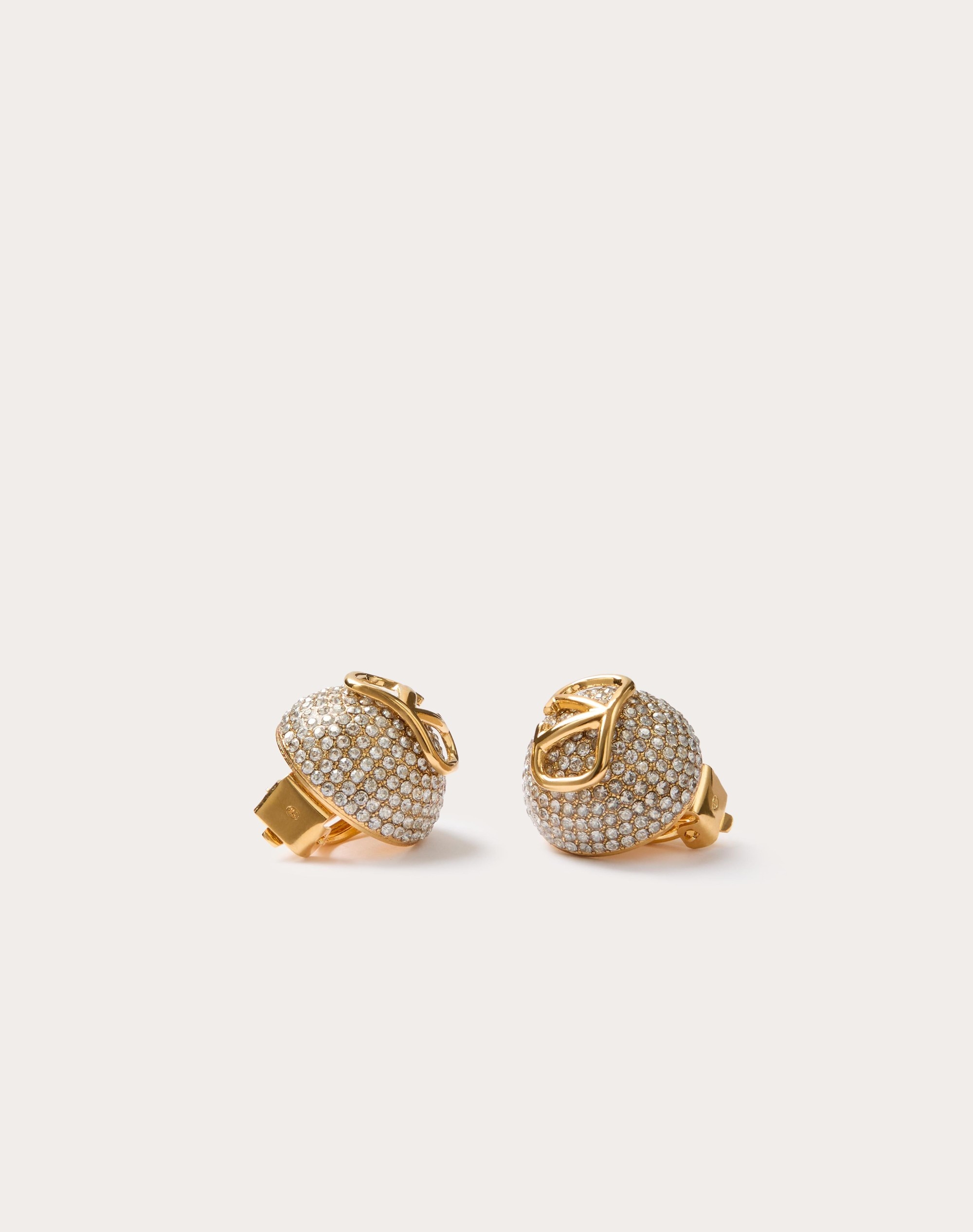 VLOGO SIGNATURE METAL AND SWAROVSKI® CRYSTAL EARRINGS - 3