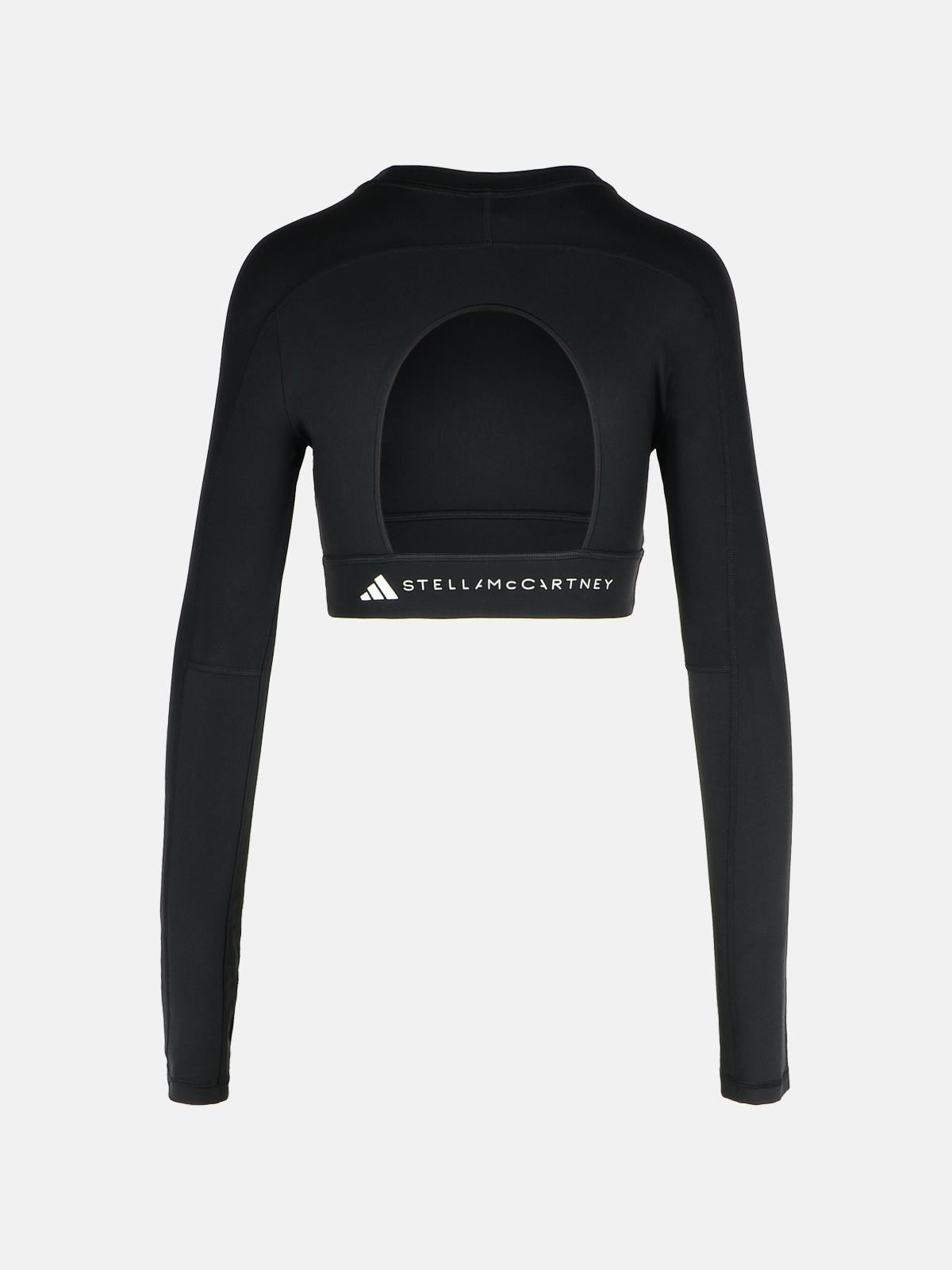 'YOGA' BLACK POLYAMIDE BLEND TOP - 3