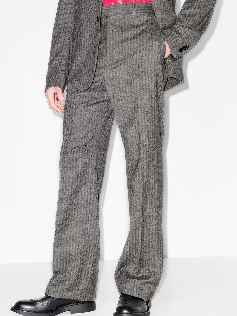 herringbone wool trousers - 2