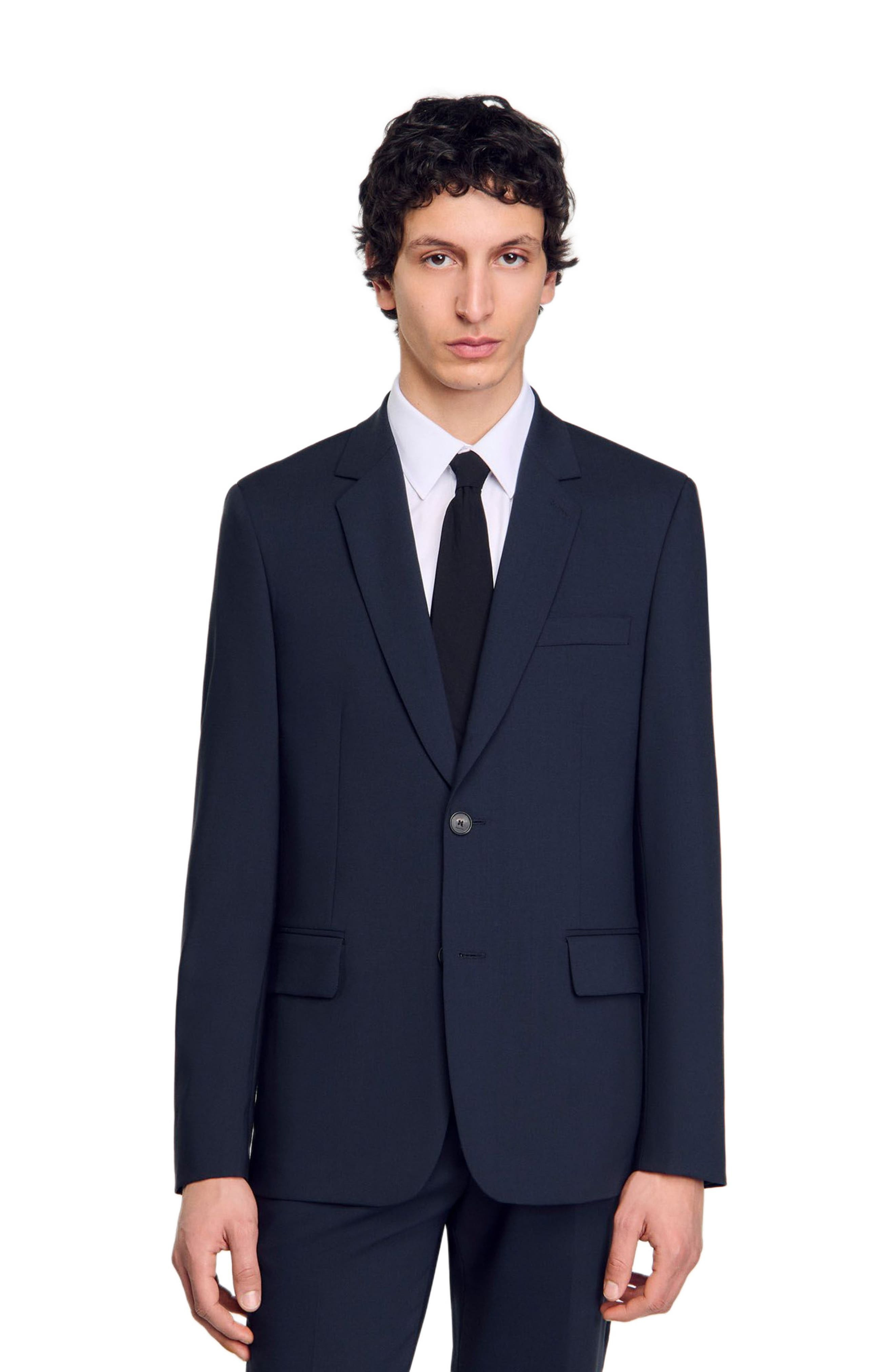 SANDRO Wool suit jacket in Midnight Blue at Nordstrom - 1