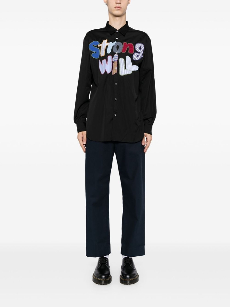 Comme des Garçons SHIRT Strong Will embroidered shirt outlook