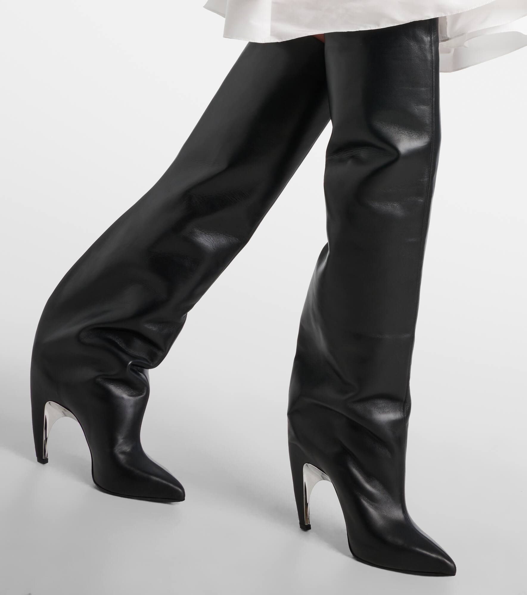 Leather knee-high boots - 4