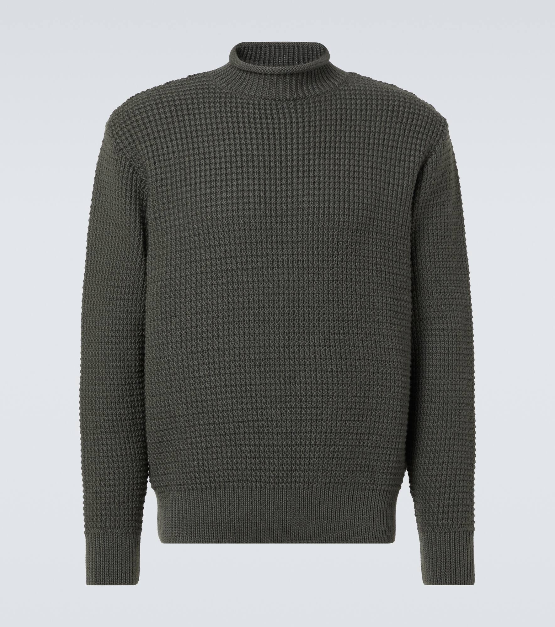 Fisherman waffle-knit wool sweater - 1