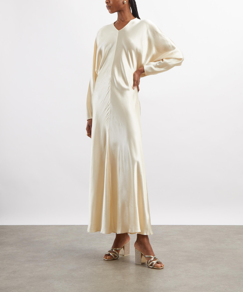 Naomie Cream Satin Dress 2