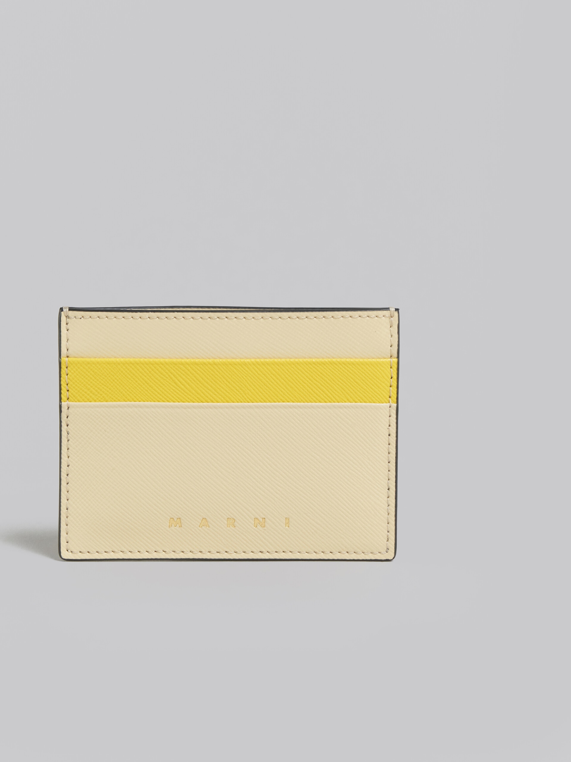CREAM SAFFIANO LEATHER CARDHOLDER - 4