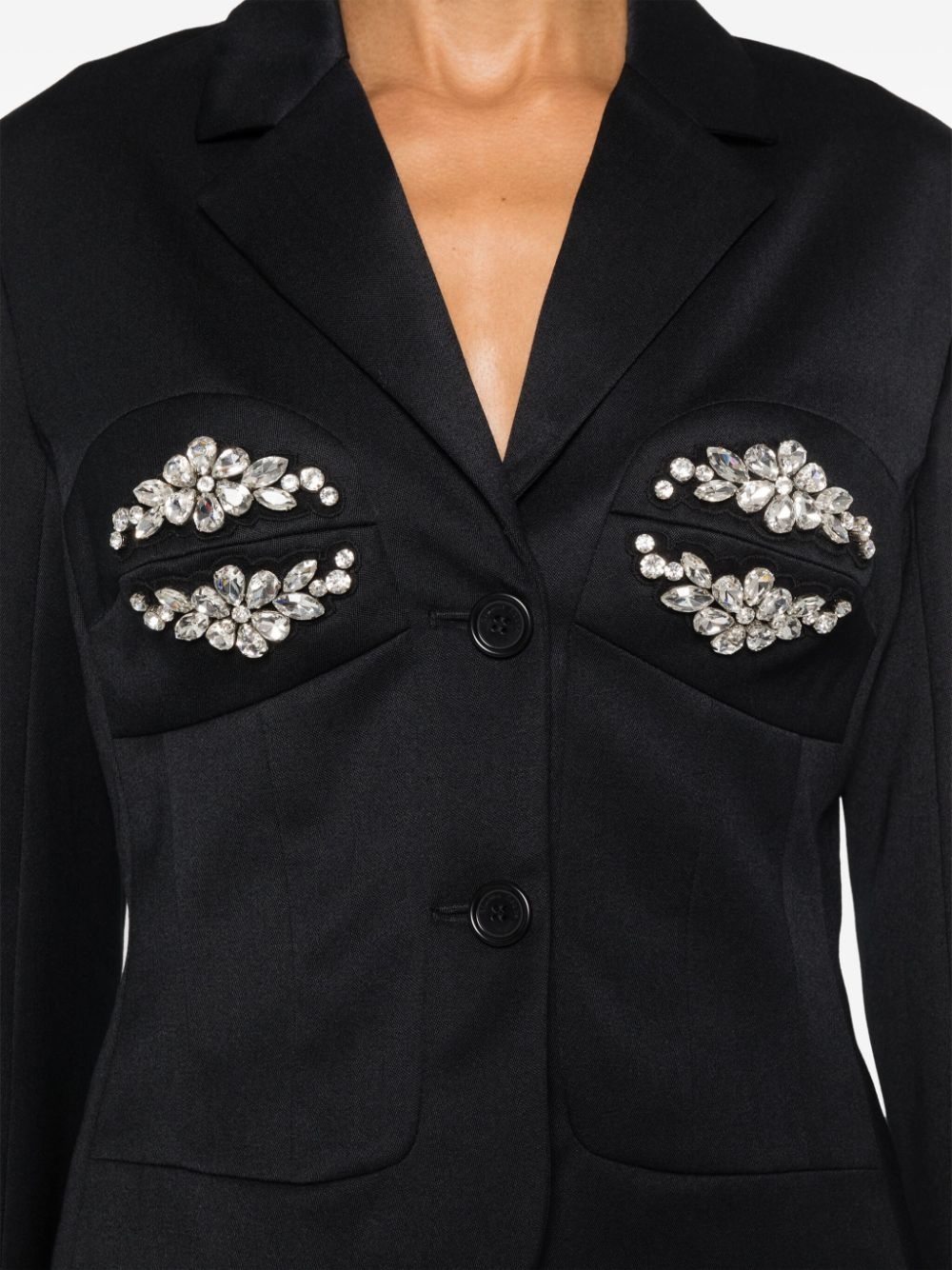 crystal-embellished blazer - 5