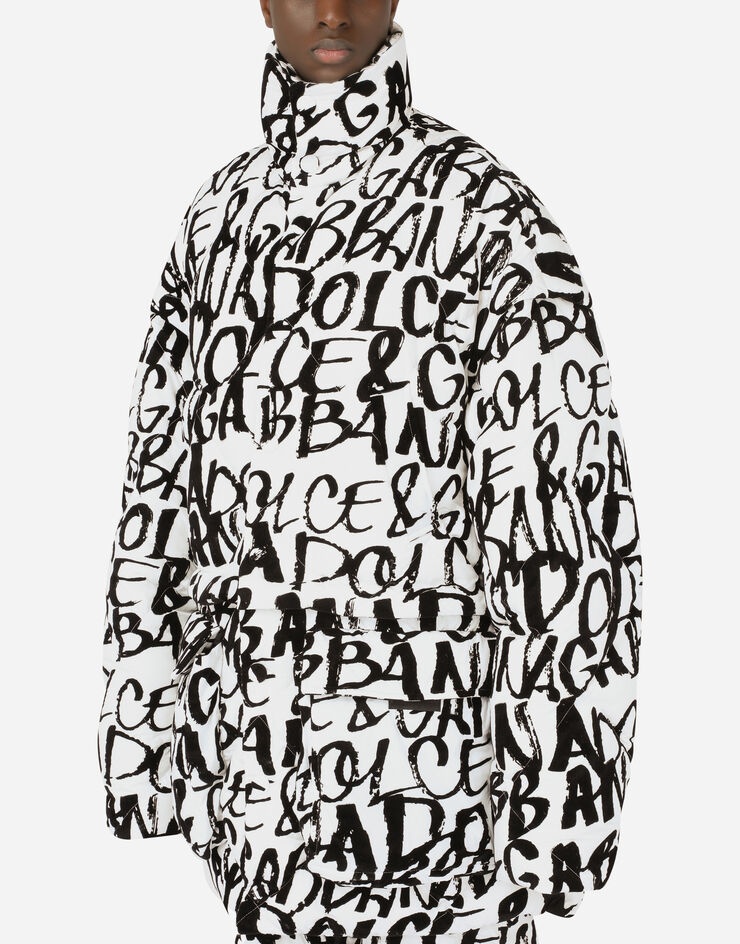 Nylon jacket with all-over logo print - 4