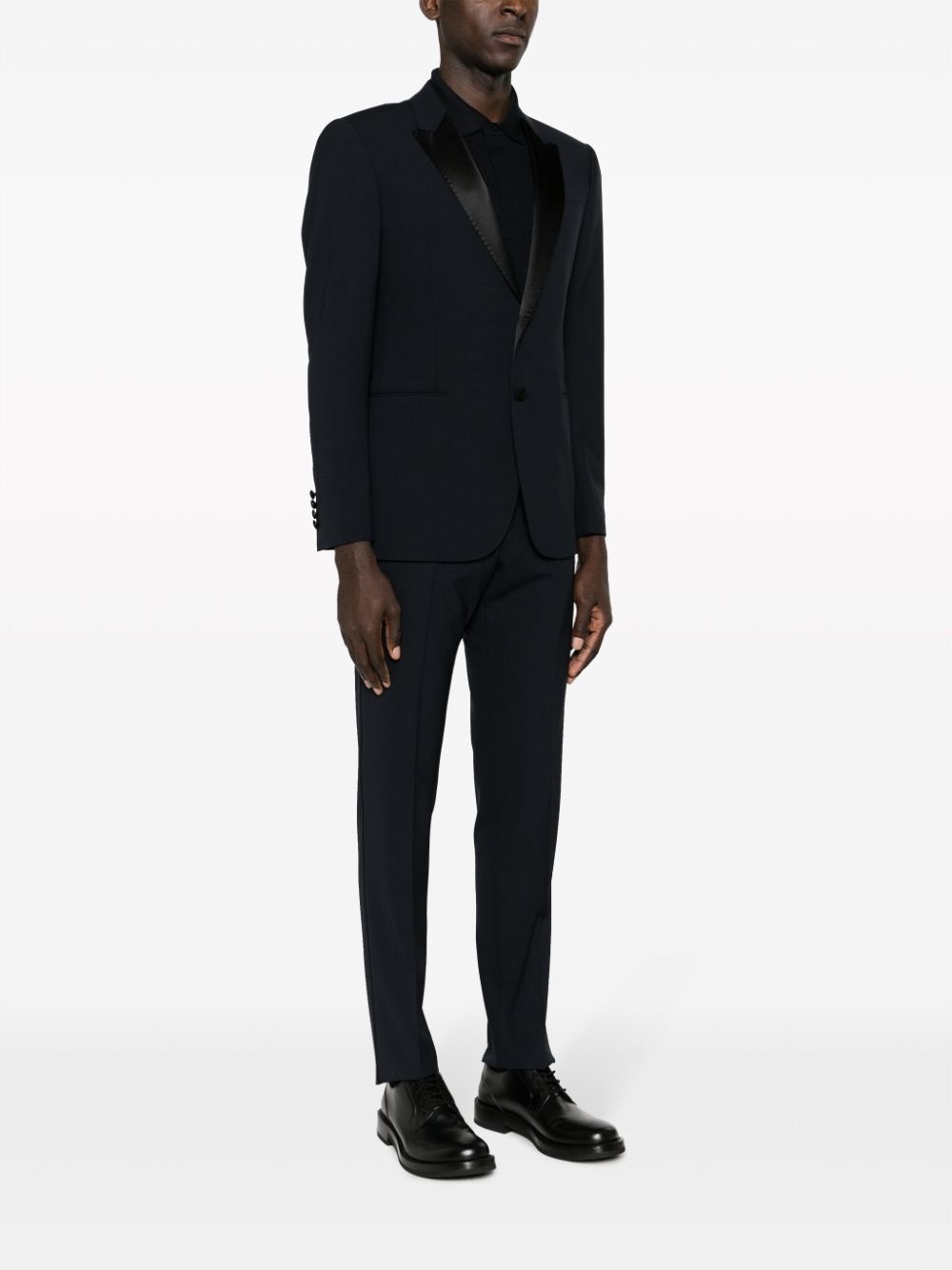 peak-lapels wool blend suit - 3