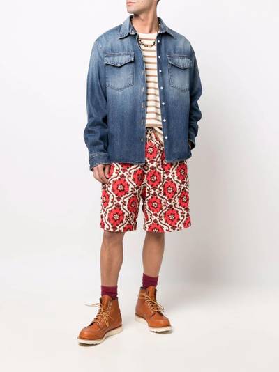 DSQUARED2 floral-print wide-leg shorts outlook