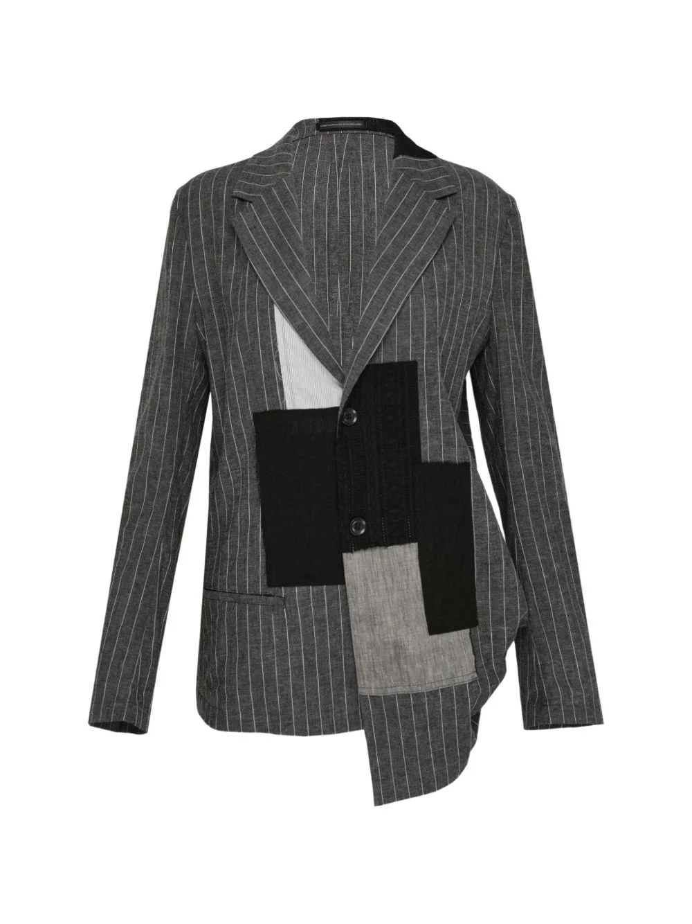 pinstriped patchwork blazer - 1