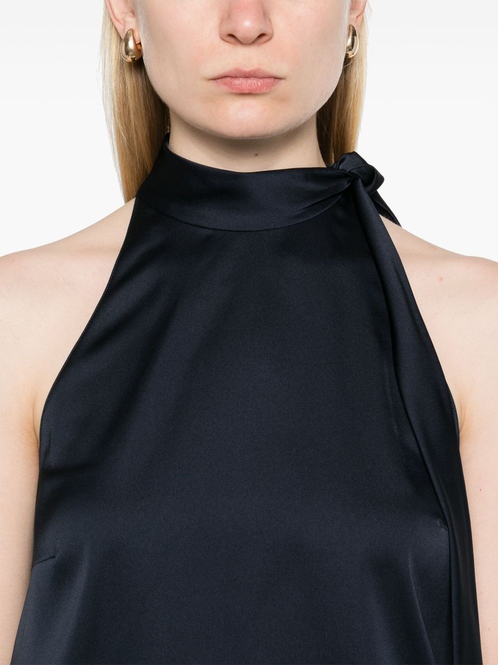 textured-satin halter top - 5
