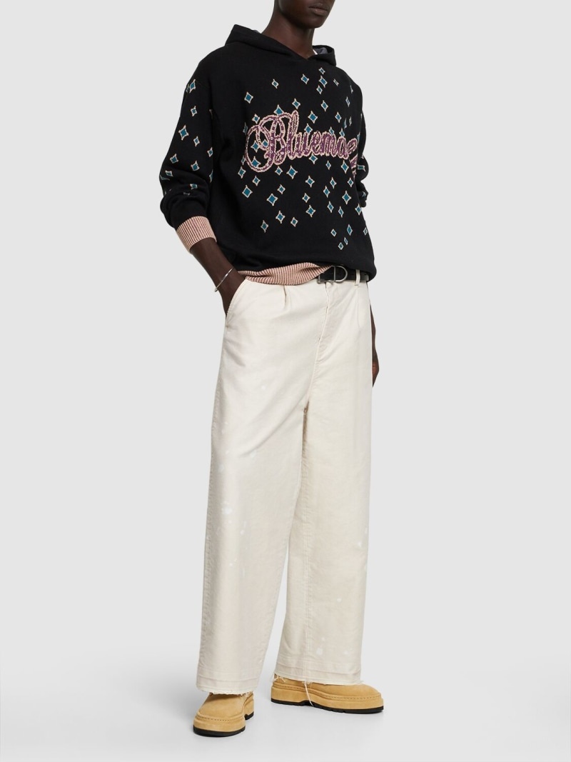 BLUEMARBLE Jacquard rhinestones hooded jumper | luisaviaroma