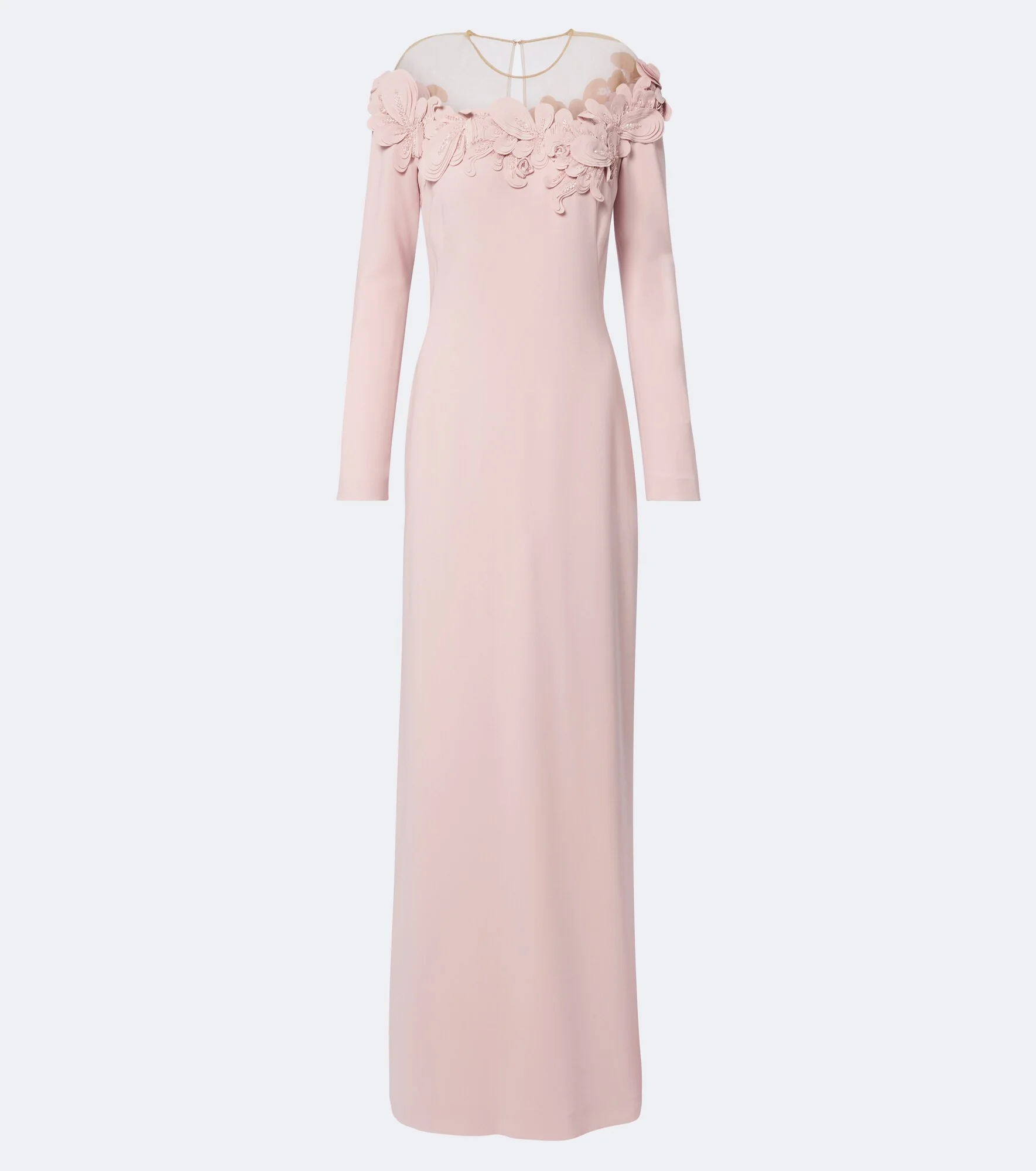 Zurina embellished floral-appliqué crêpe gown - 1