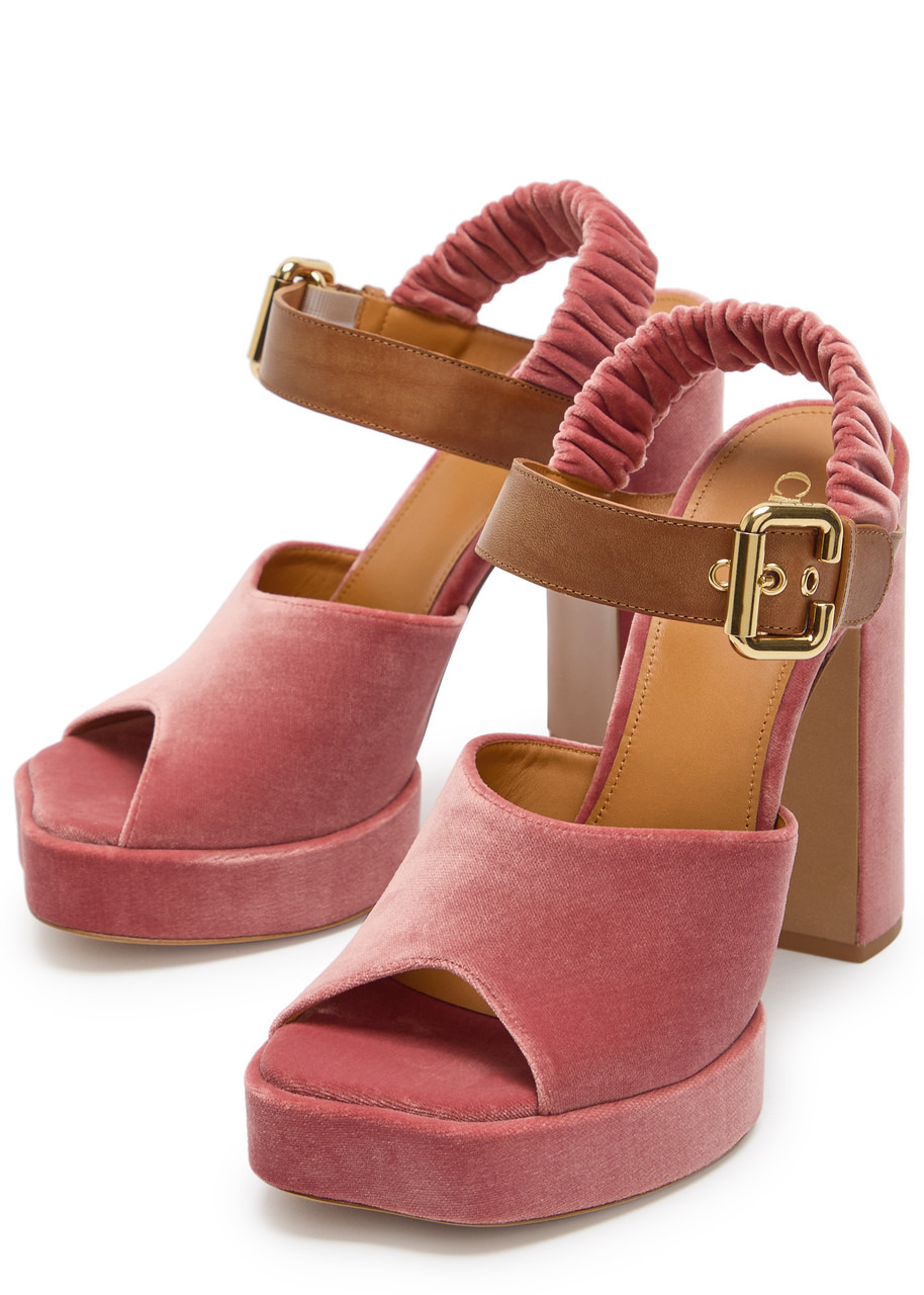 Chloe Aria Suede Platform Sandals - 3