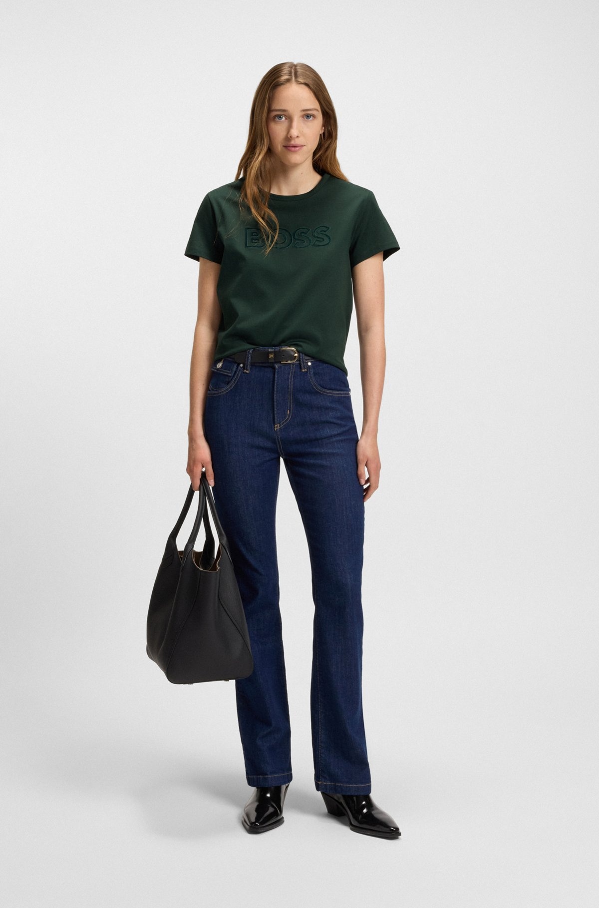 MERCERIZED-COTTON T-SHIRT WITH LOGO DETAIL - 3