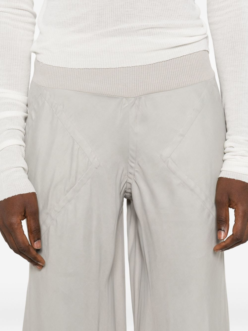 elastic-waist straigh-leg trousers - 5