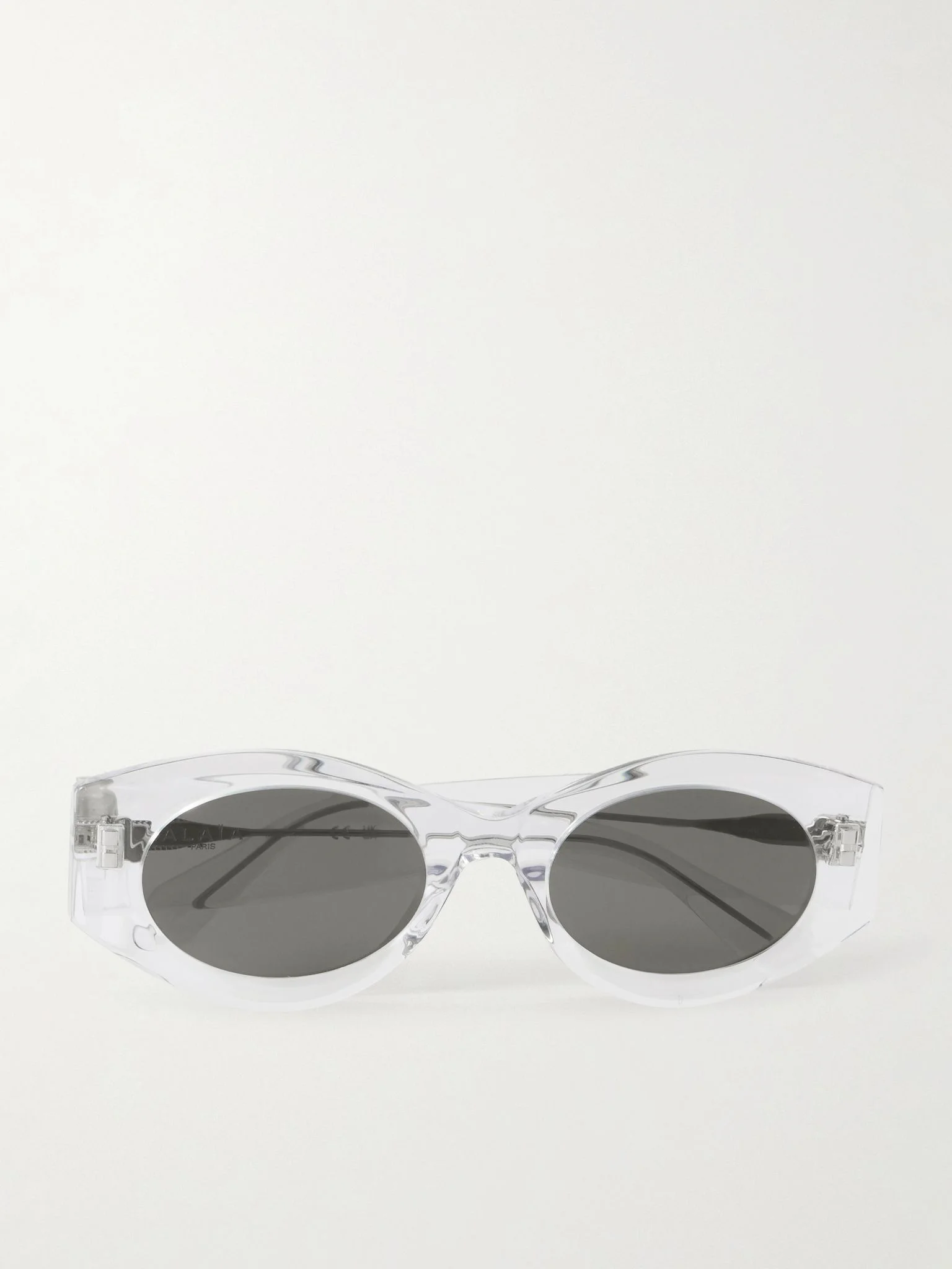 Lettering round-frame acetate sunglasses Clear - 1