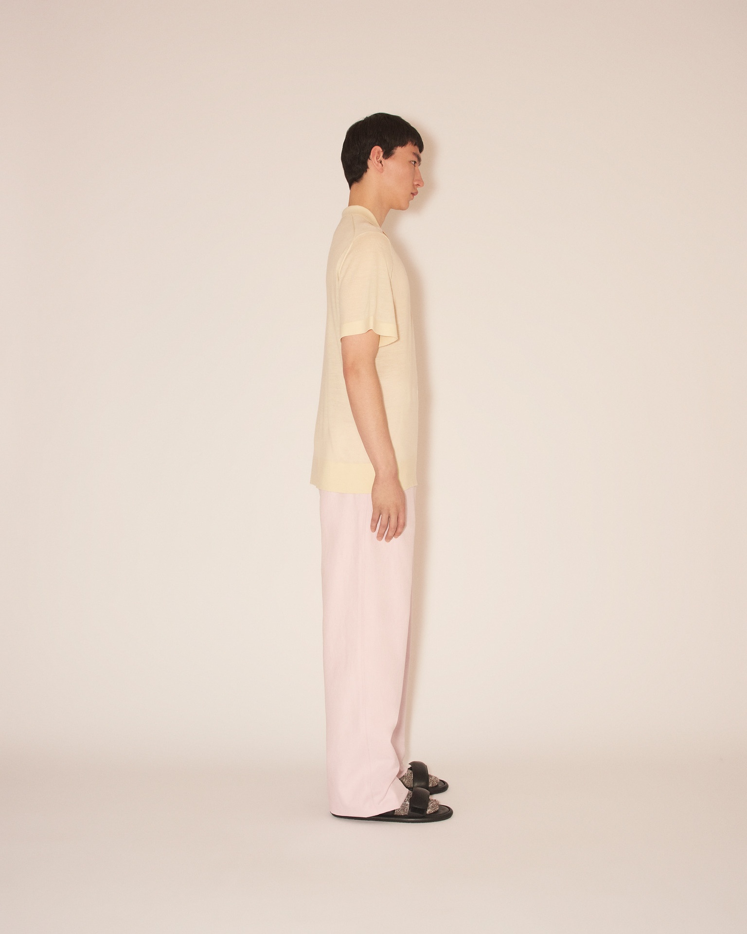 MARO - Knitted polo shirt  - Coconut - 4