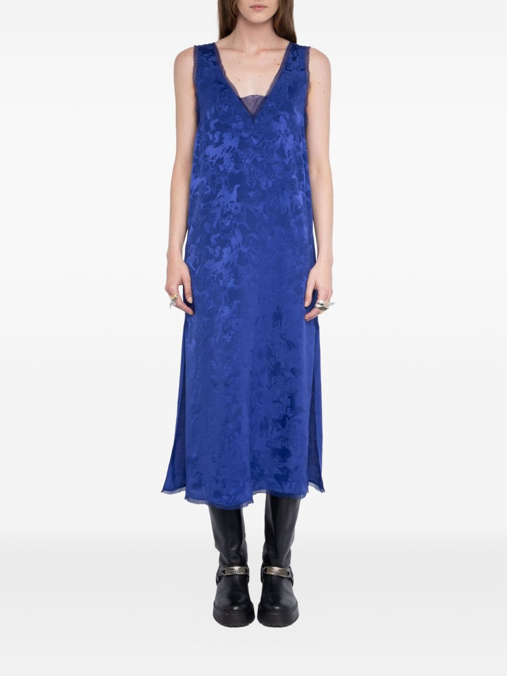 lace-trim midi dress - 2