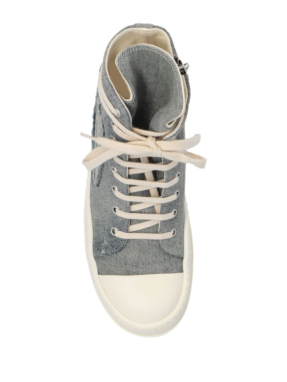 ripped-detail lace-up sneakers - 4
