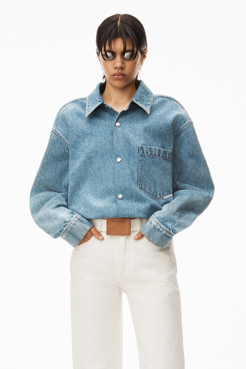 CLEAR HOTFIX OVERSIZED SHIRT IN DENIM 2