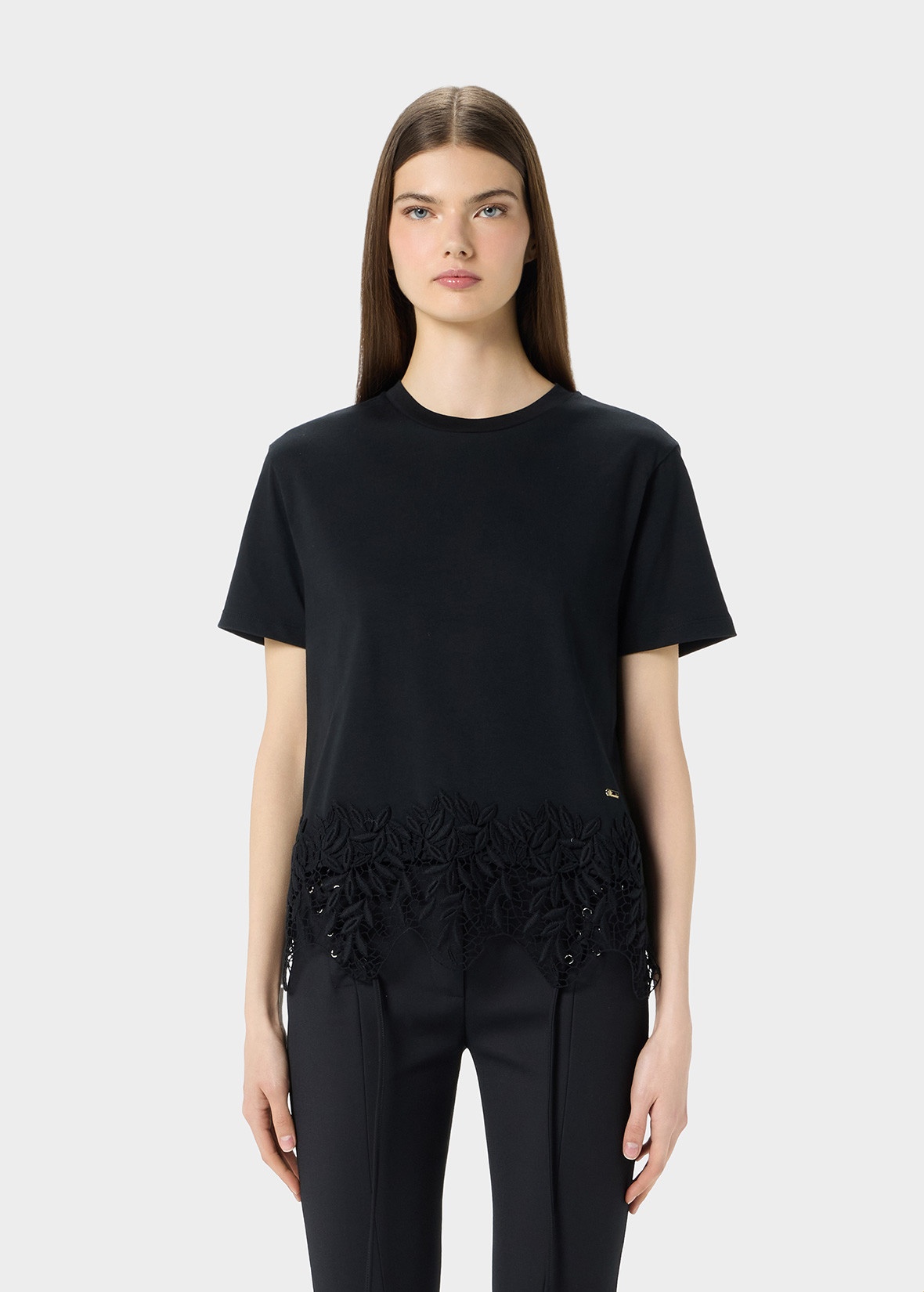 T-SHIRT WITH LACE INLAYS - 3