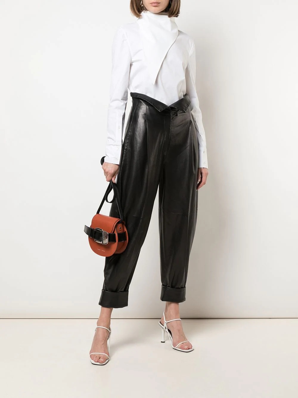 high-waisted cropped trousers - 2