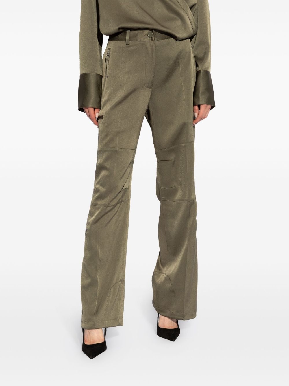 satin straight-leg trousers - 3