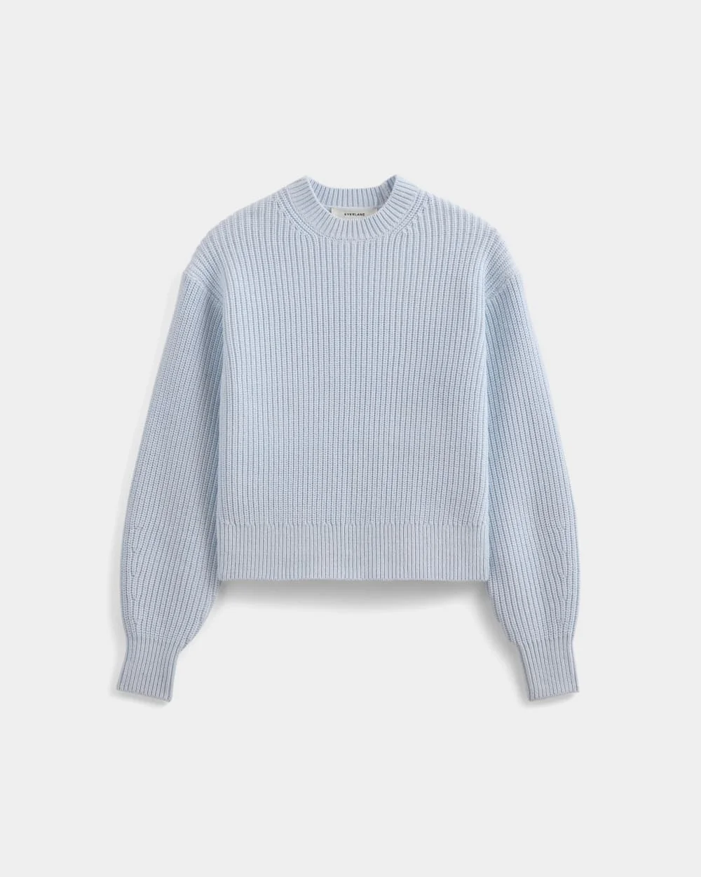 CROPPED RIBBED CREW IN EVERYDAY COTTON - 1