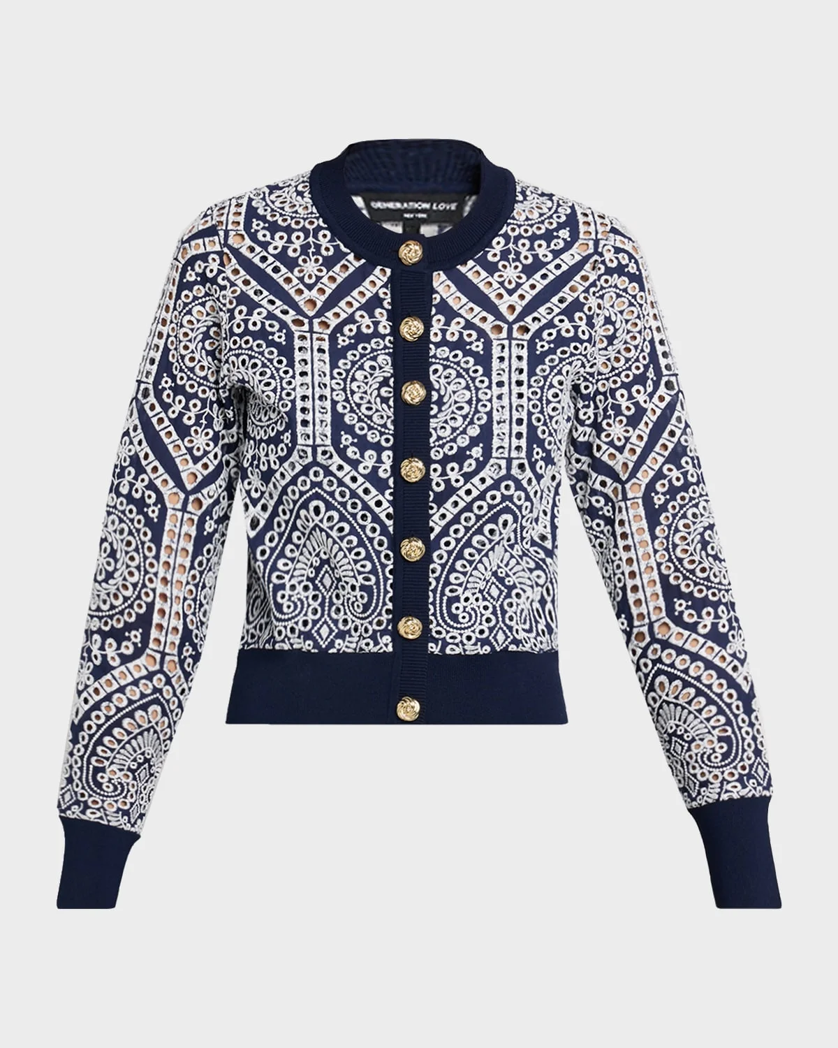 Erin Cotton Eyelet Cardigan - 1