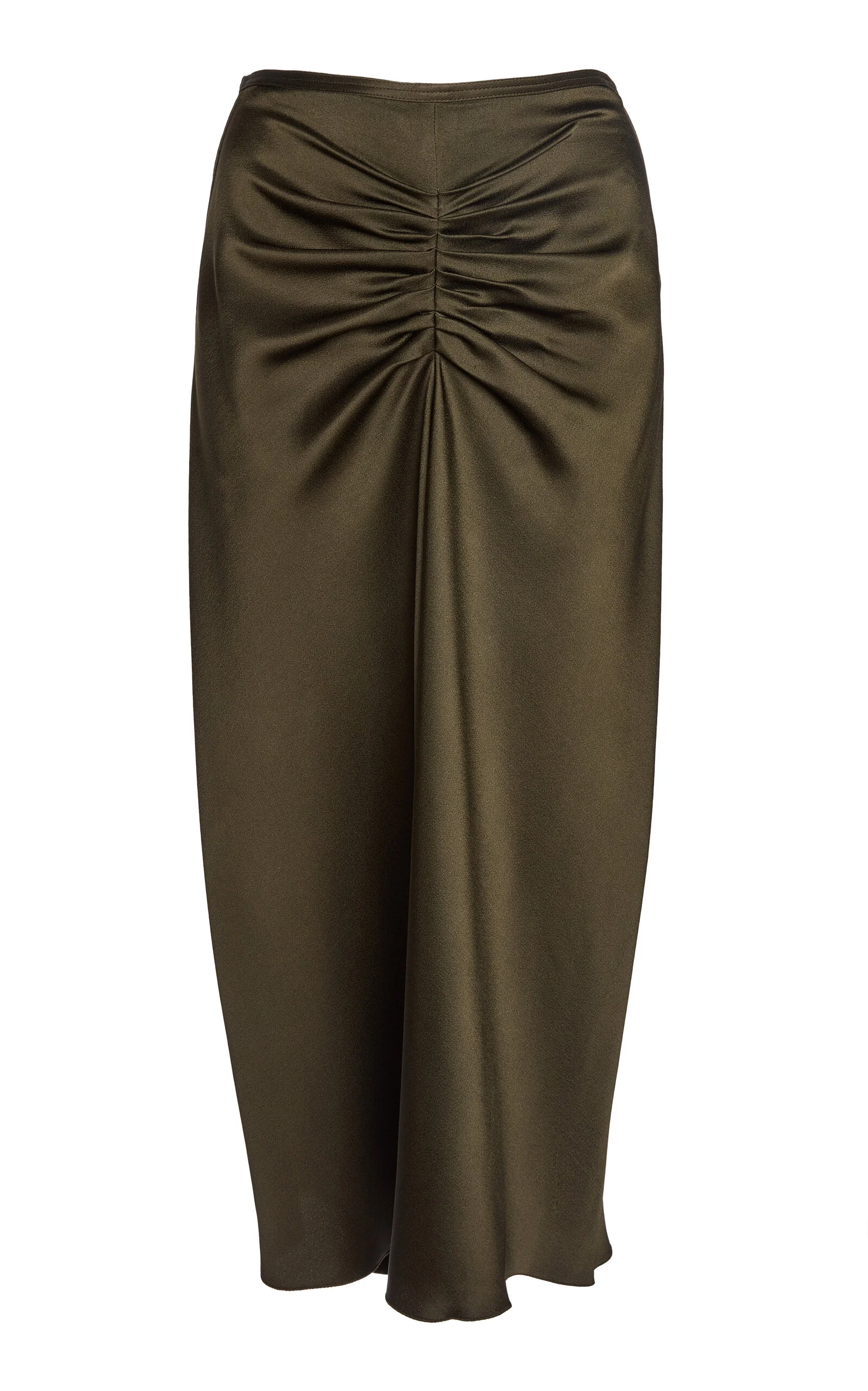 Bella Gathered Midi Skirt olive - 1
