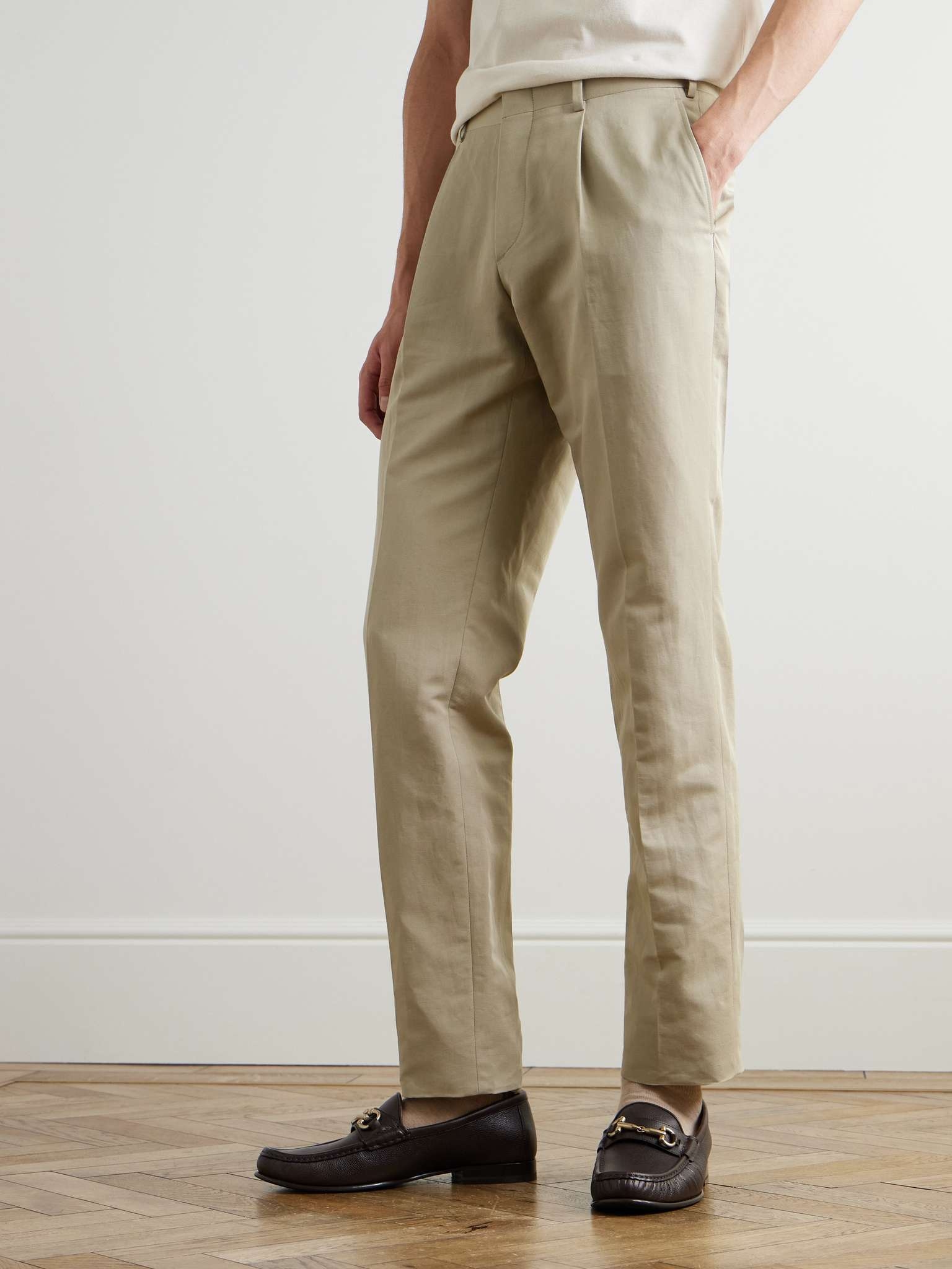 Pienza Straight-Leg Linen and Cotton-Blend Trousers - 3