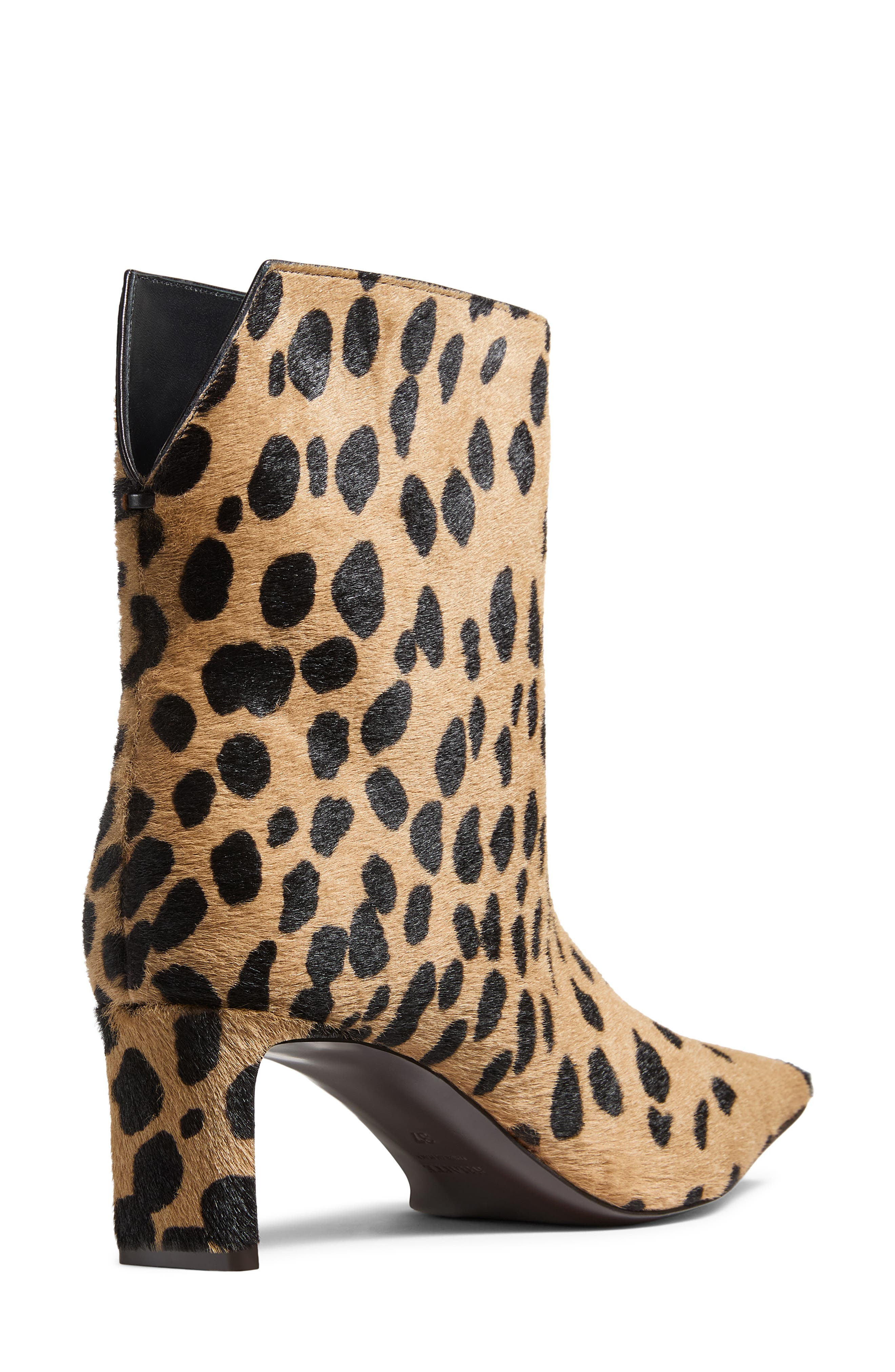 Khaite Ona Genuine Calf Hair Bootie in Camel /Black at Nordstrom - 3