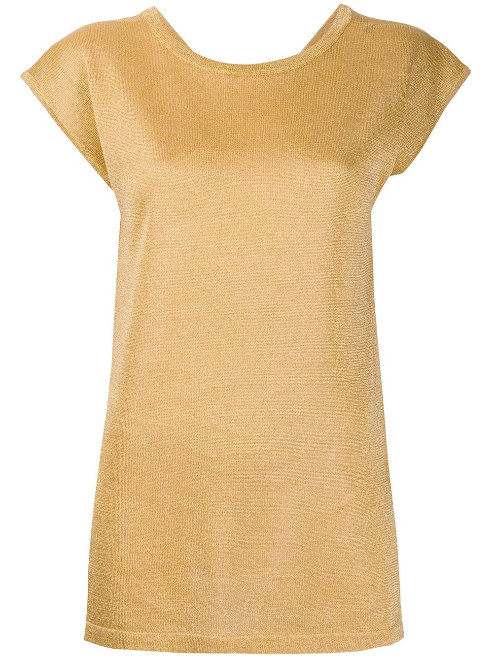 short-sleeve fitted jumper - 1