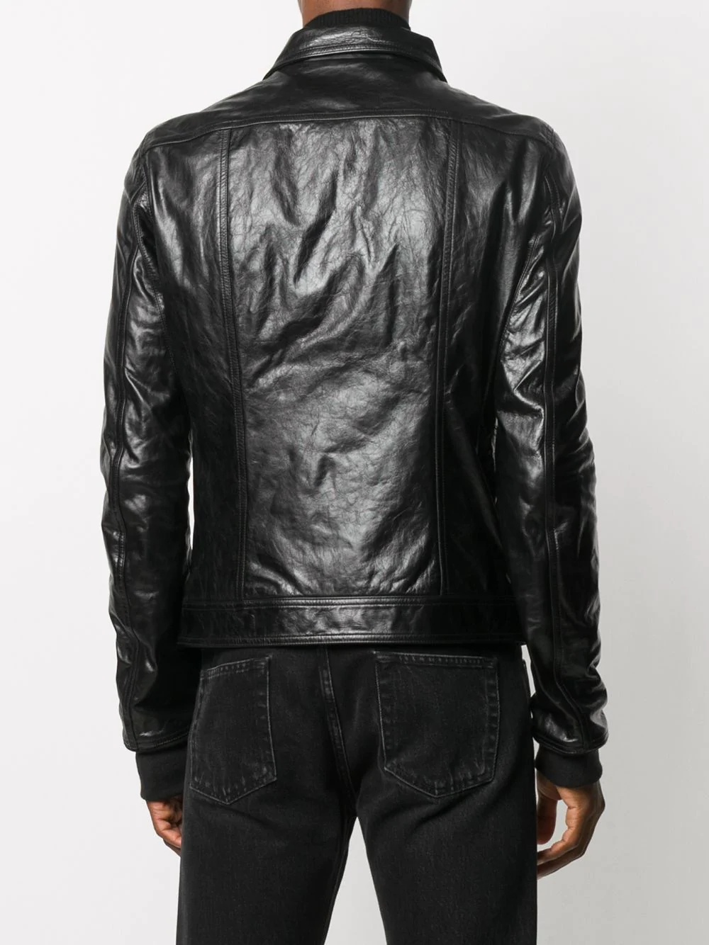 zipped biker jacket - 4