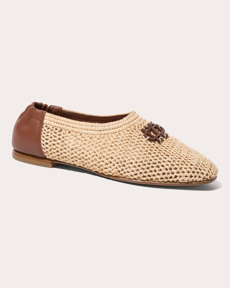 SIMKHAI Eden Monogram Raffia Ballet Flat outlook