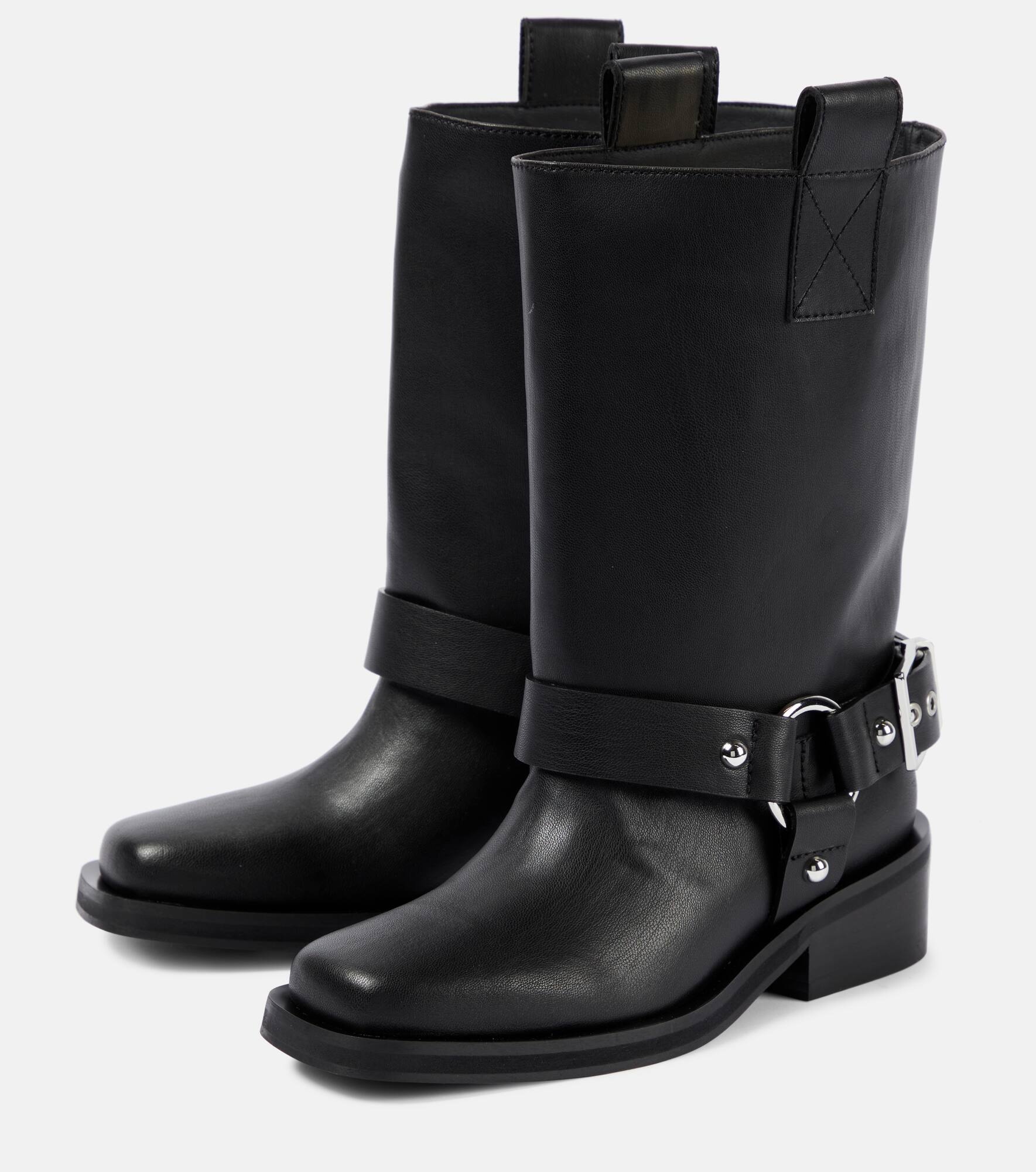 Faux leather biker boots - 5