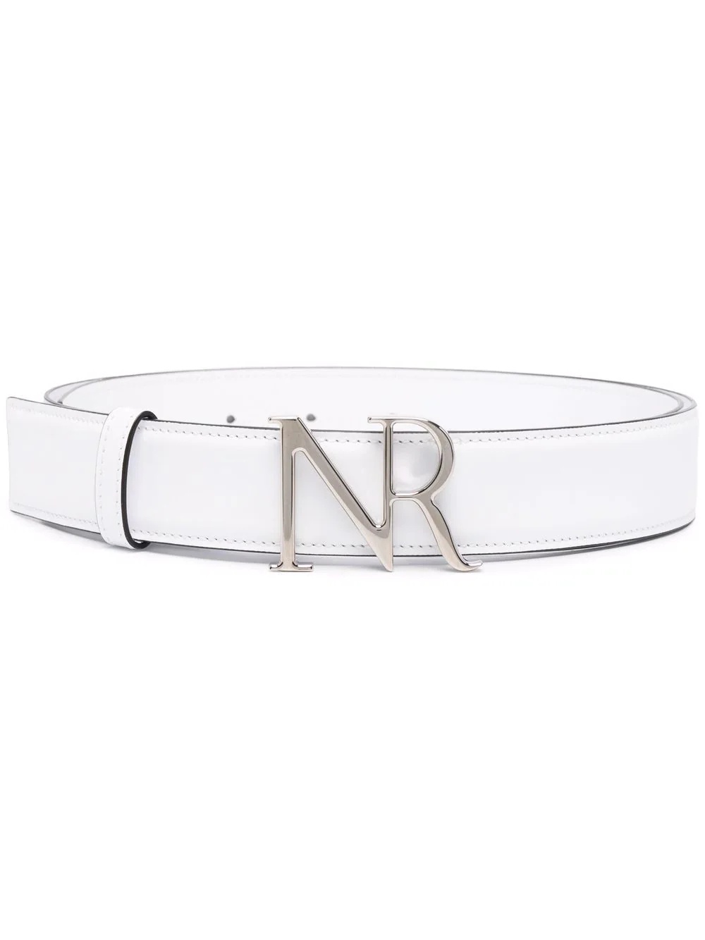 logo-buckle leather belt - 1