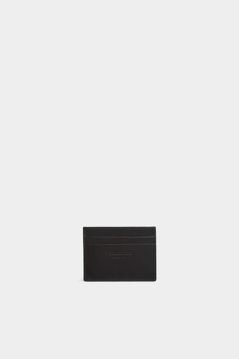 DEEP BLACK LEATHER CREDIT CARD HOLDER - 2