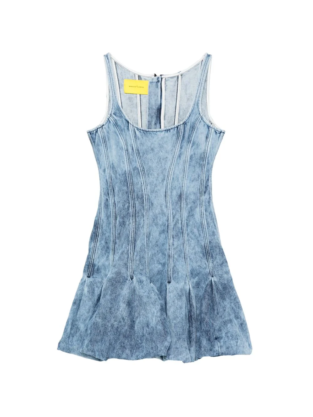 acid wash pleated dress - 1
