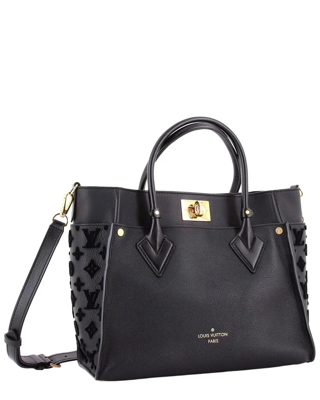 Louis Vuitton Black Monogram Tuffetage Leather On My Side MM (Authentic Pre-
Loved) - 1