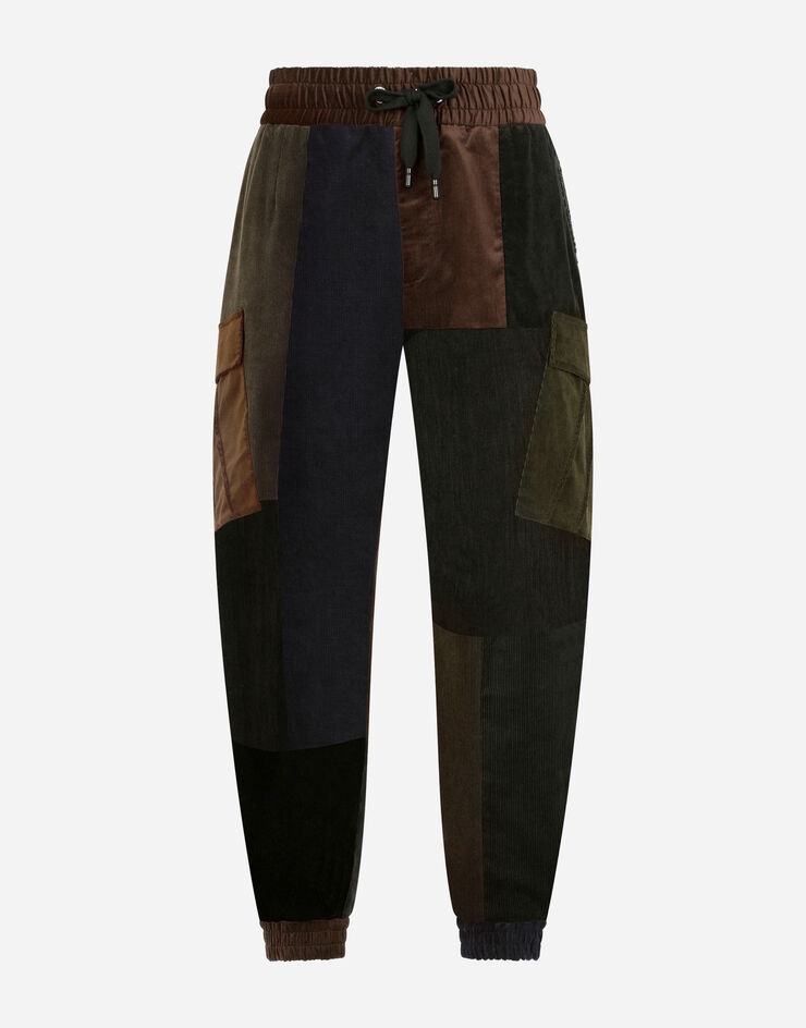 Velvet patchwork jogging pants - 3