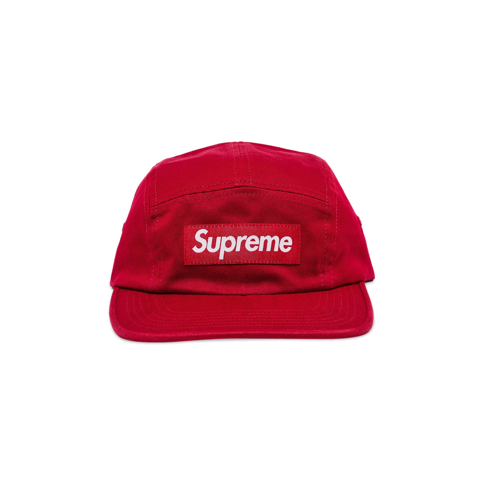 Supreme Washed Chino Twill Camp Cap 'Red' - 1