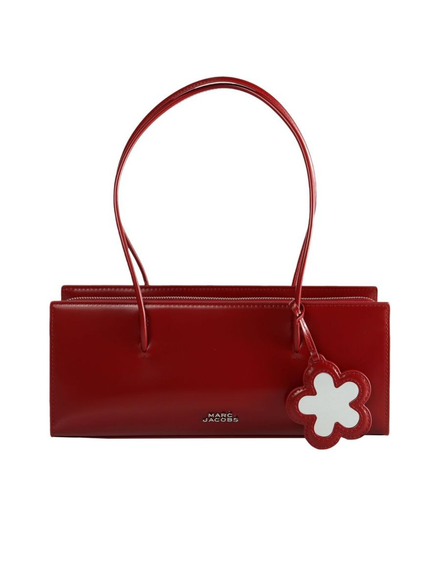 Flowerembellished Leather Tote Bag - 1