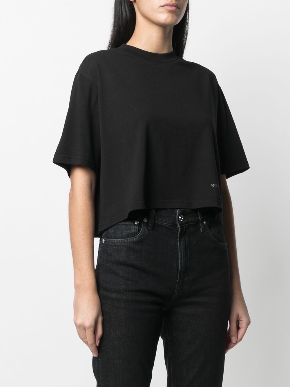 logo-print cropped T-shirt - 3